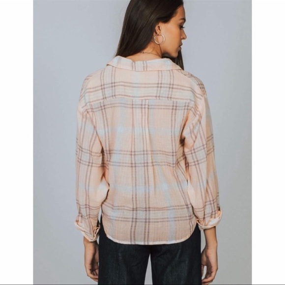 Free People Cutie Plaid Button Down Shirt Small - Picture 3 of 8